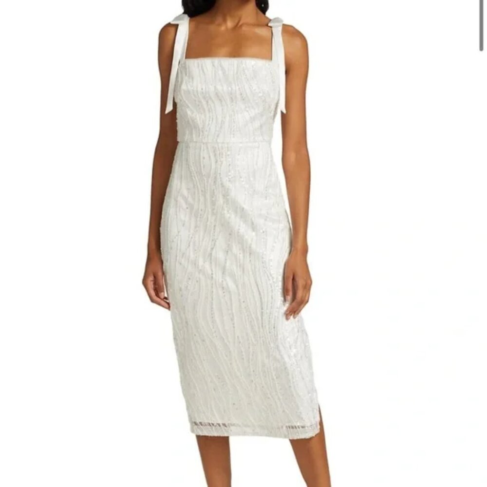 ML Monique Lhuillier Sequin Tie Shoulder size 14